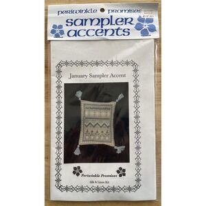 Periwinkle Promises‎ January Sampler Accent Needlepoint Silk & Linen Kit NEW